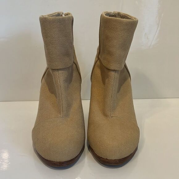 Rag & Bone Newbury Light Tan Canvas/Leather Ankle Boots Size 6.5 - Picture 4 of 16